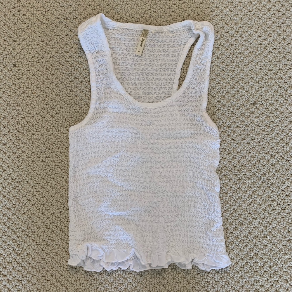 Cropped Tank with Ruffle Bottom